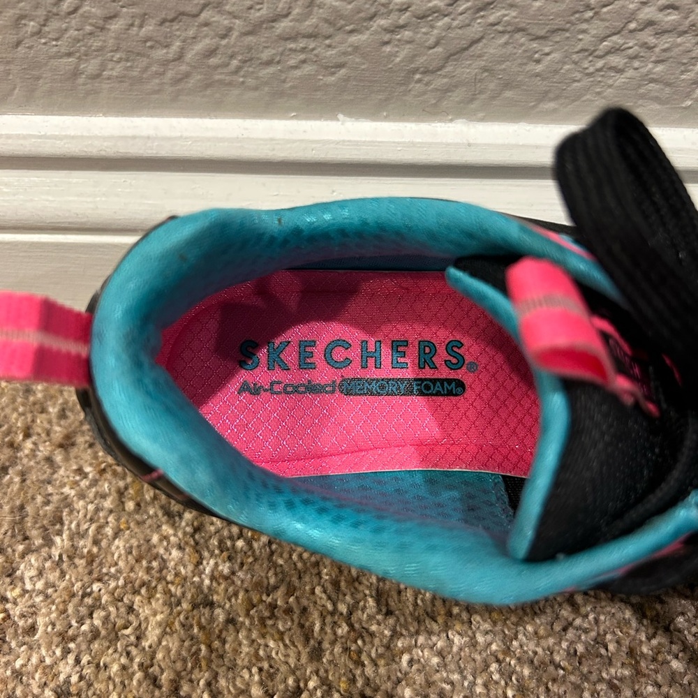 Skechers Black and Pink Athletic Shoes - Picture 4 of 12